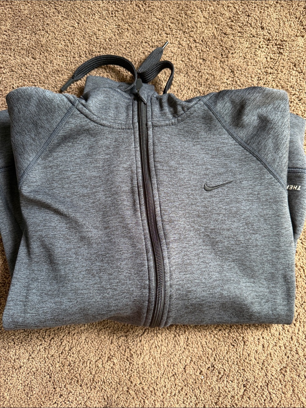 Nike Heather Dark Gray Zip-Up Hoodie
